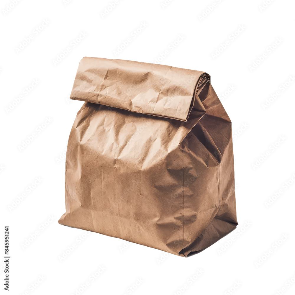 Isolated PNG Brown Paper Bag, GENERATIVE AI Isolated PNG Brown Paper Bag, GENERATIVE AI