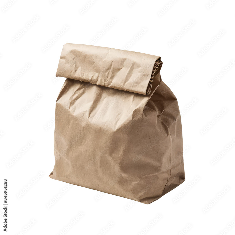 Isolated PNG Brown Paper Bag, GENERATIVE AI