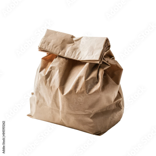 Isolated PNG Brown Paper Bag, GENERATIVE AI