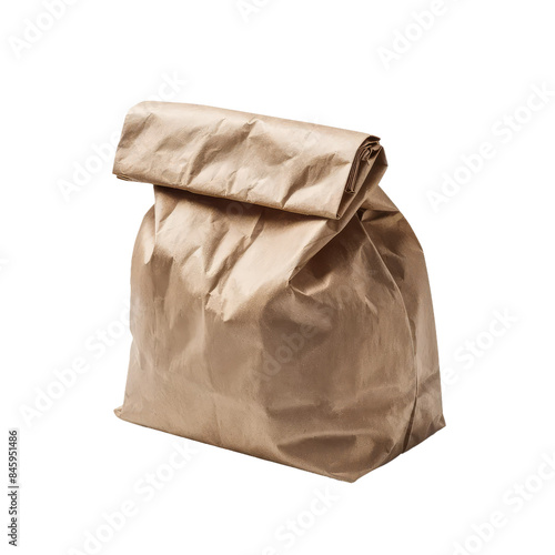 Isolated PNG Brown Paper Bag, GENERATIVE AI