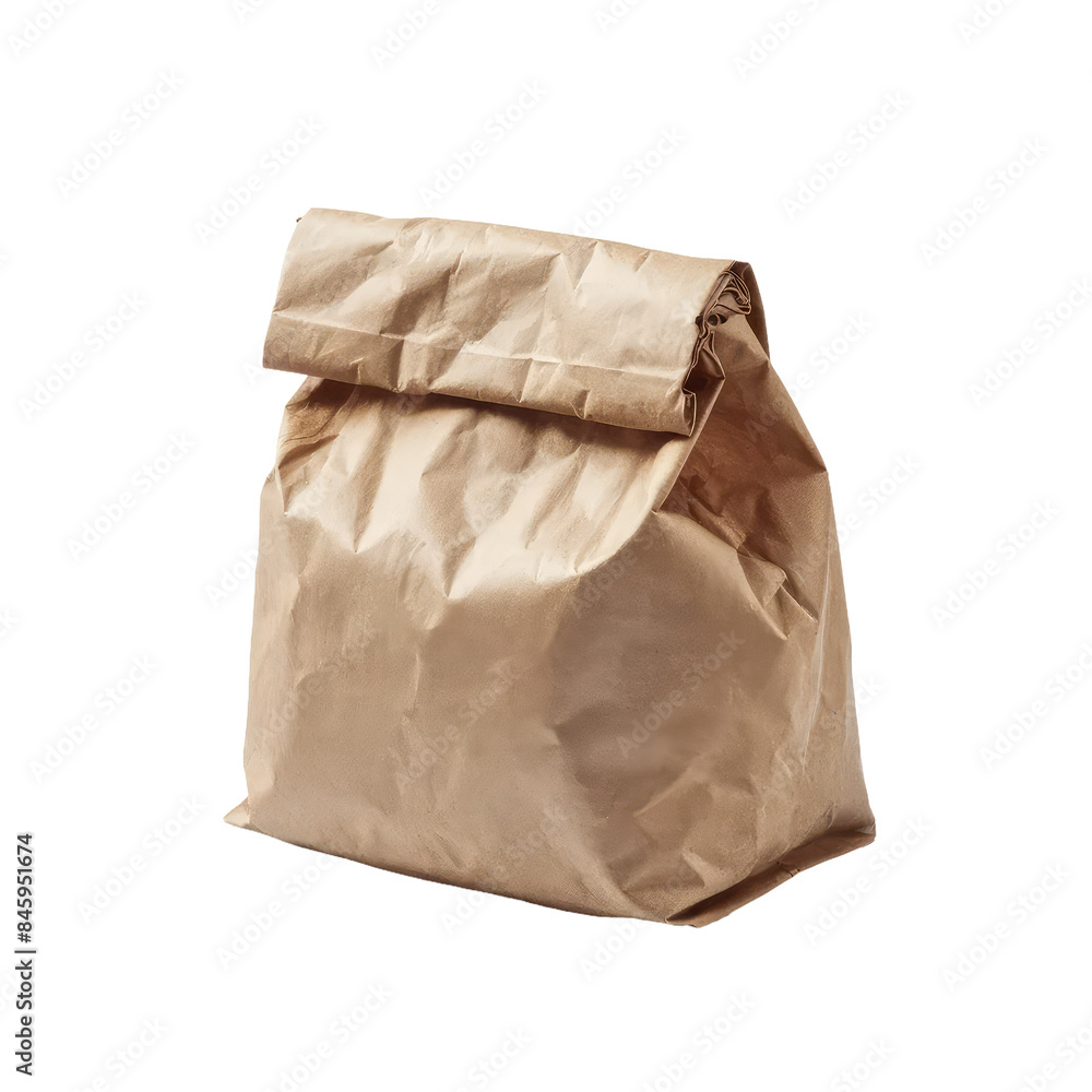 Isolated PNG Brown Paper Bag, GENERATIVE AI Isolated PNG Brown Paper Bag, GENERATIVE AI