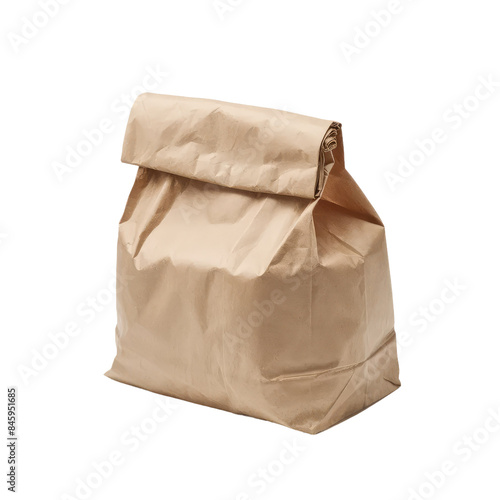 Isolated PNG Brown Paper Bag, GENERATIVE AI