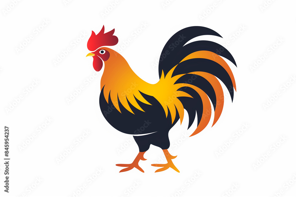 A Colorful Rooster Illustration Representing French Holidays A Colorful Rooster Illustration Representing French Holidays