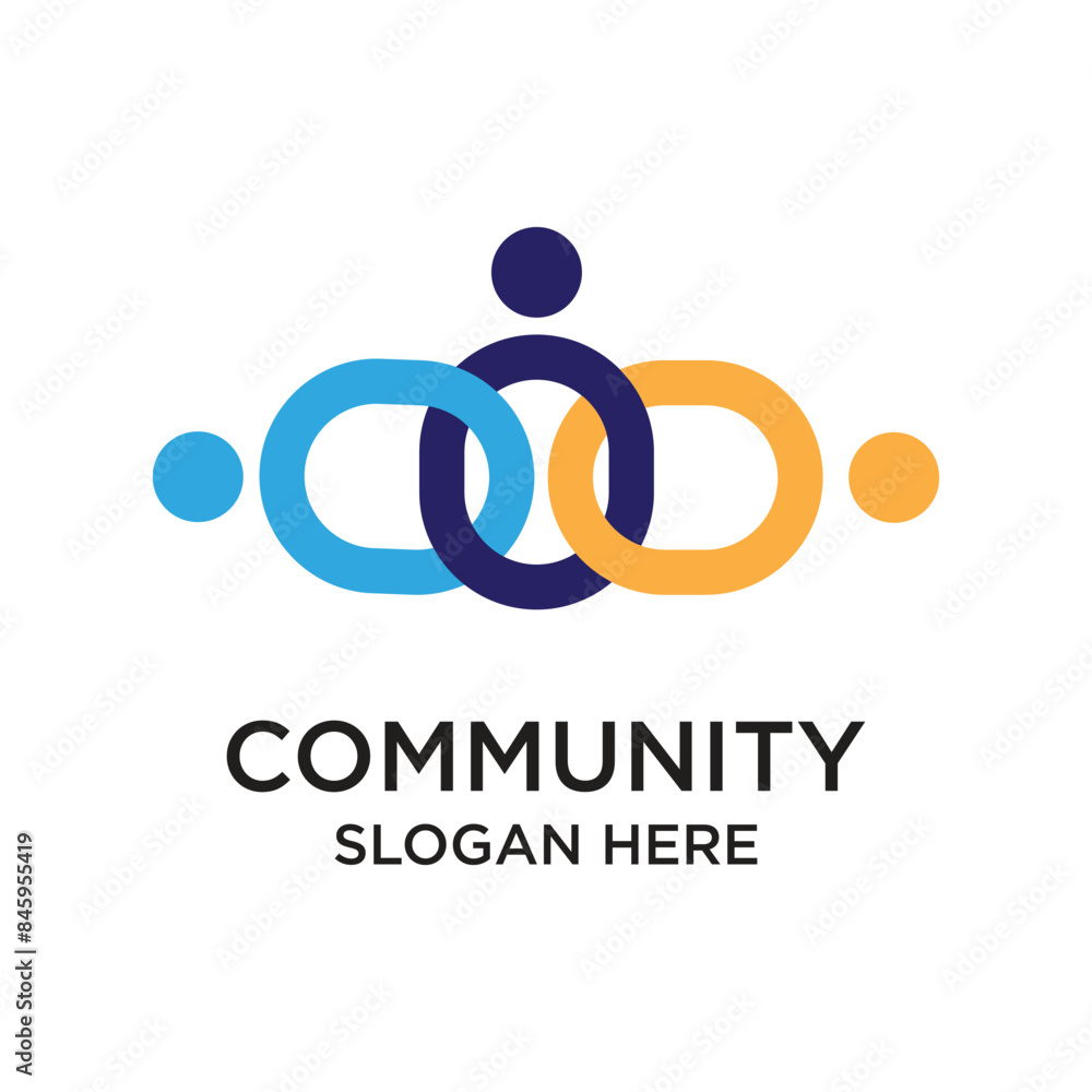 Fototapeta premium Community logo design simple concept Premium vector