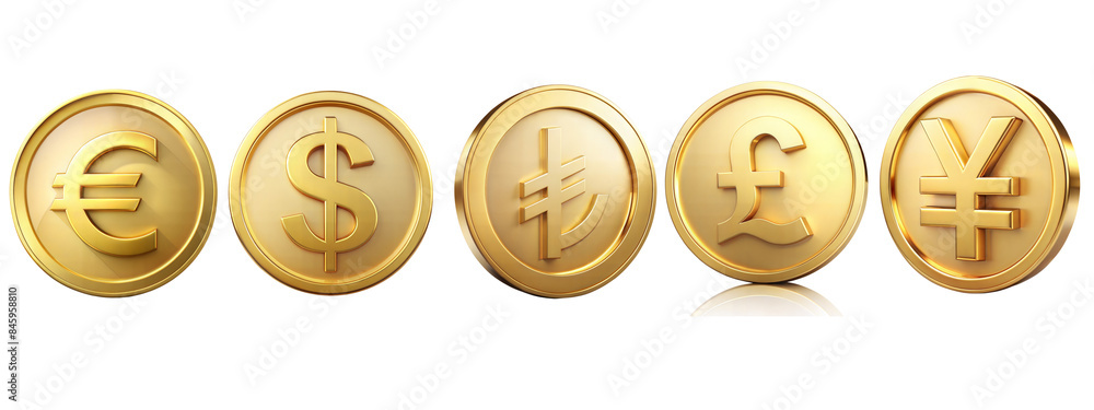 Set of global currency symbols on transparent background Set of global currency symbols on transparent background