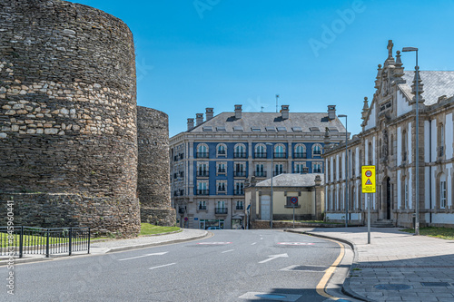 Architecture in the city of Lugo, Spain, with its Roman walls