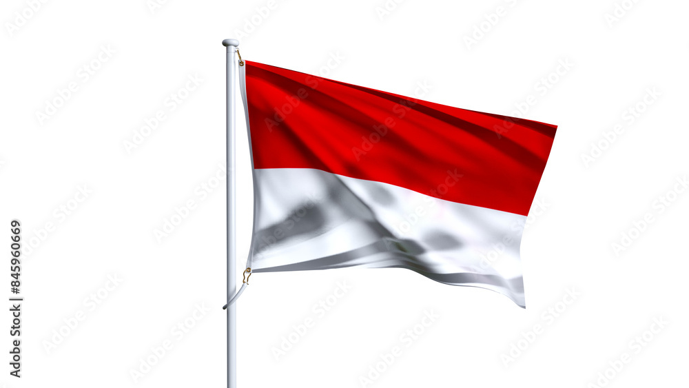 Waving flag of monaco isolated on transparent background. Waving flag of monaco isolated on transparent background.