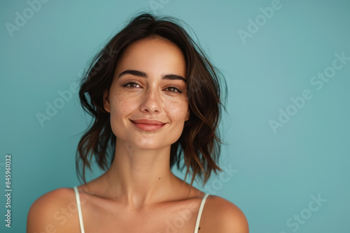 A close up portrait of a woman with a subtle smile