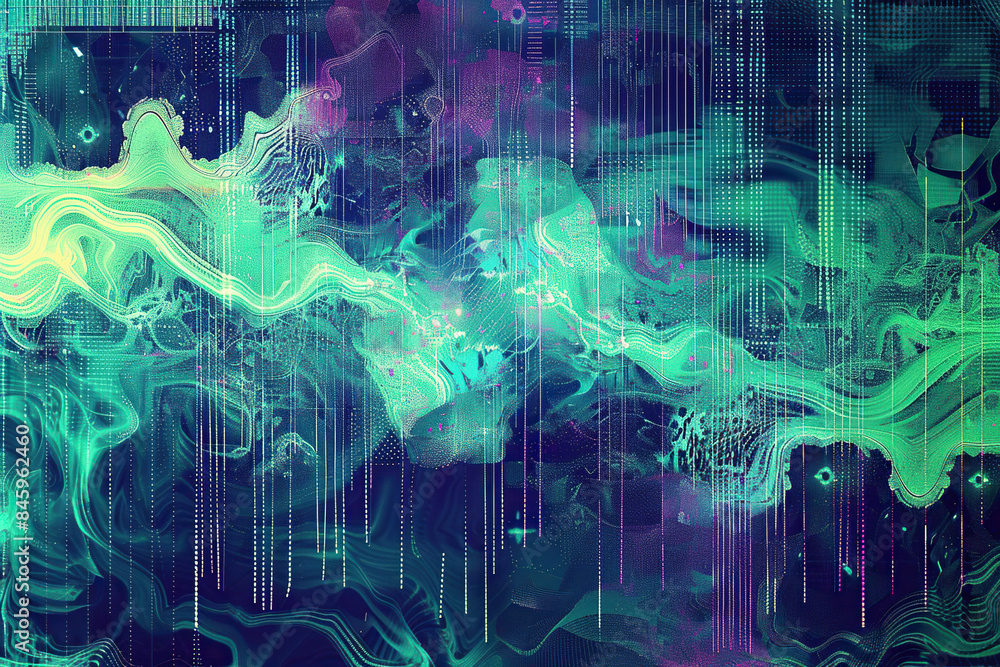 Abstract Green Smoke Swirl on a Dark Background Abstract Green Smoke Swirl on a Dark Background