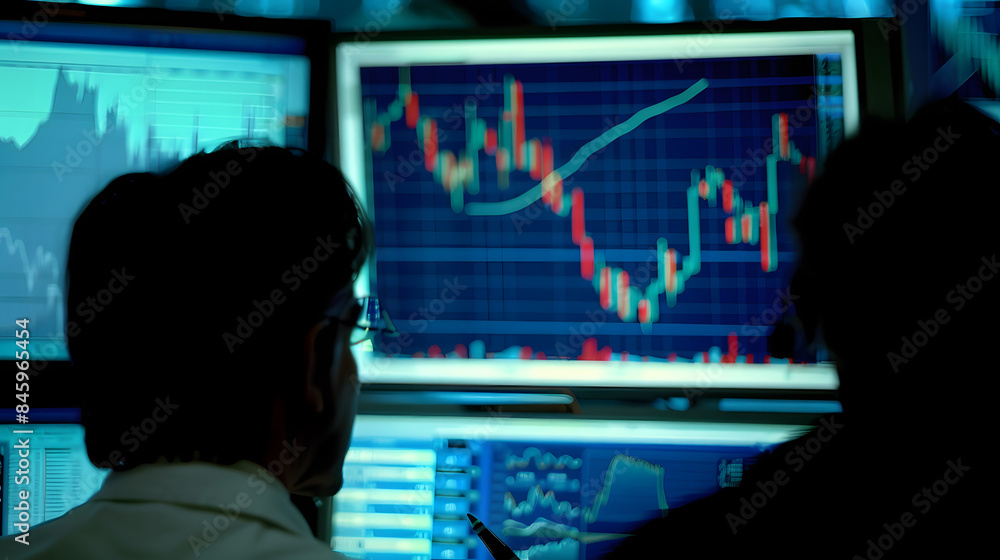 Gráficos de valores acciones bolsa en un monitor Gráficos de valores acciones bolsa en un monitor