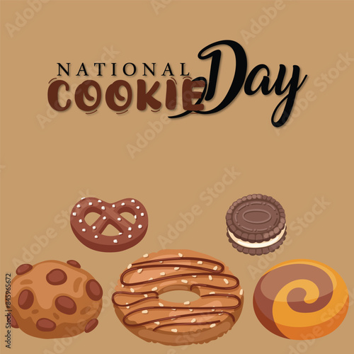 National cookie day vector illustration for social media poster and banner