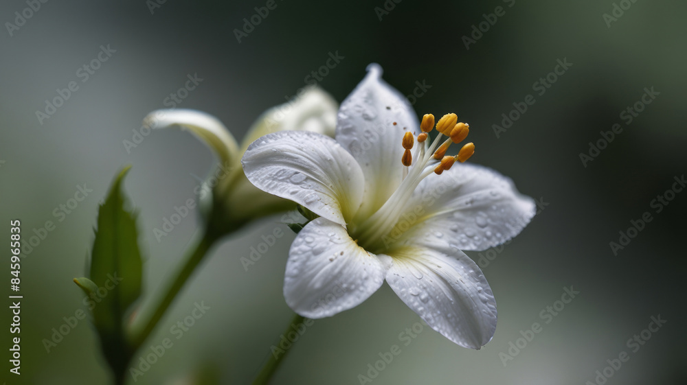 Fototapeta premium Beautiful white flower close-up
