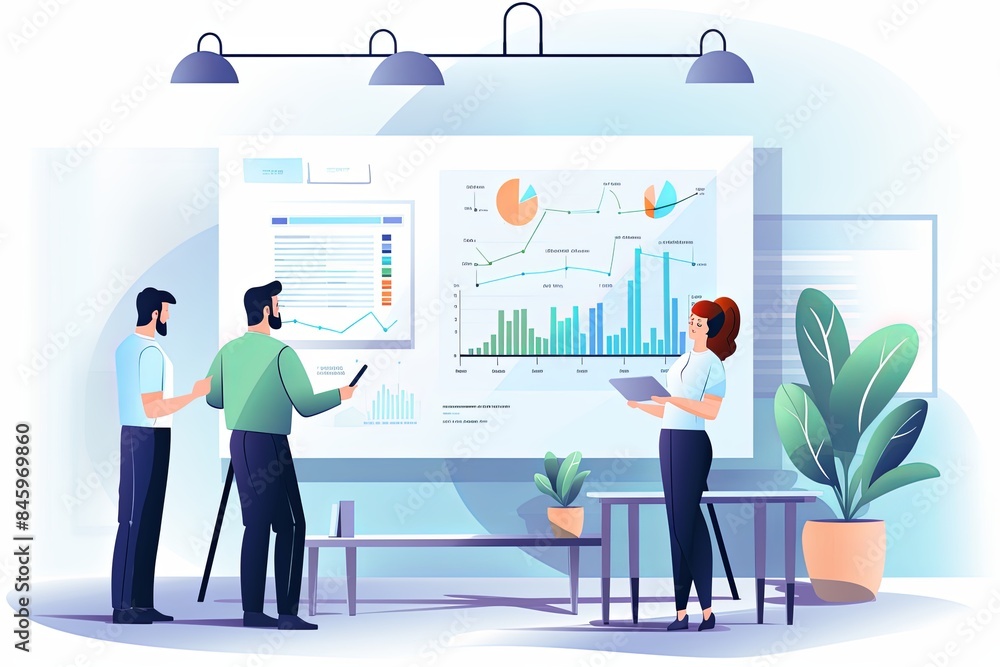 flat vector style illustration, a diverse group of people talking and collaborating flat vector style illustration, a diverse group of people talking and collaborating