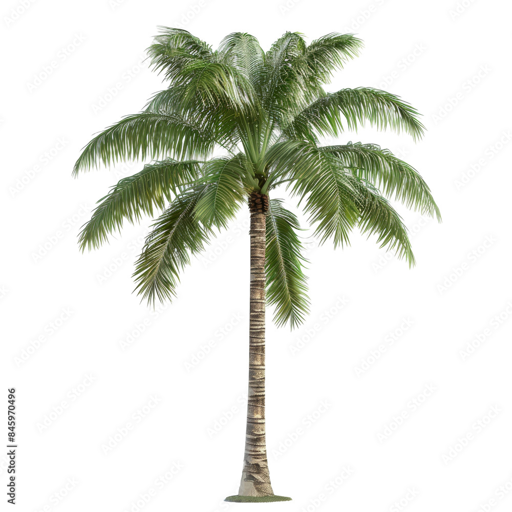 Obraz premium Green palm tree isolated on transparent background.png