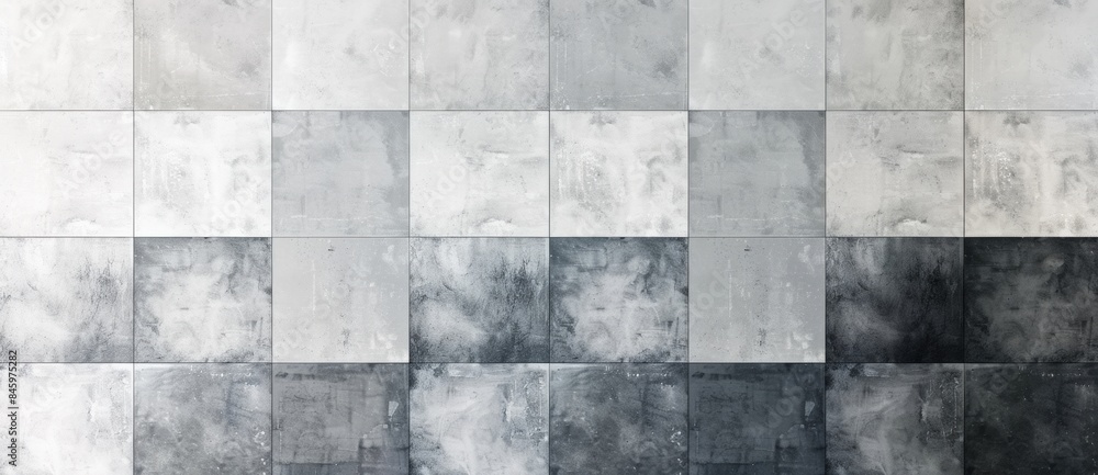 Background image featuring a concrete tile wall with different shades of grey, forming a pattern and showing a gradient from light grey to dark grey Background image featuring a concrete tile wall with different shades of grey, forming a pattern and showing a gradient from light grey to dark grey
