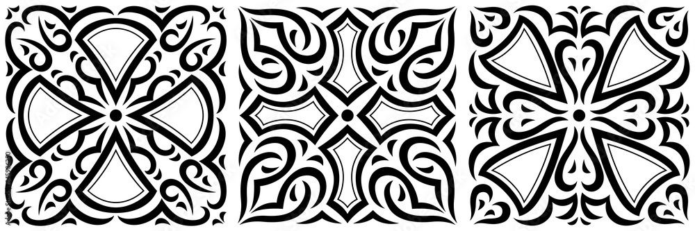 Fototapeta premium Arabic ceramic tile. Traditional eastern decorative talavera.