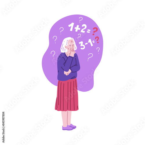 Elderly woman suffers from Alzheimer's disease.