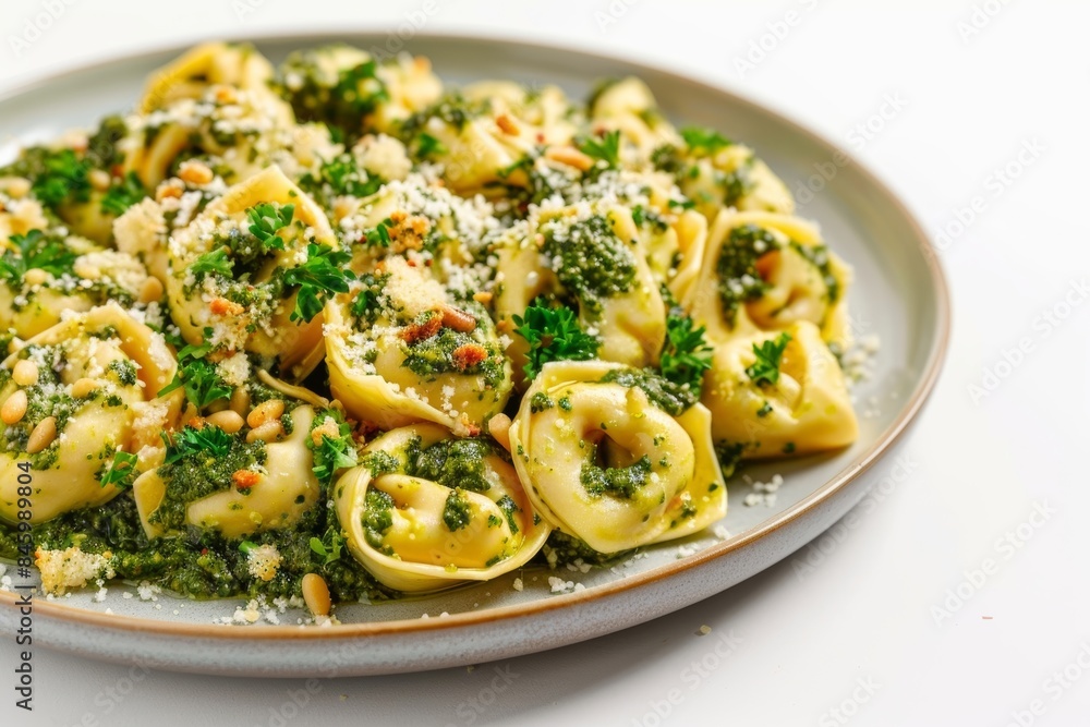 Delicious Baked Tortellini with Kale Pesto and Mozzarella Cheese Delicious Baked Tortellini with Kale Pesto and Mozzarella Cheese