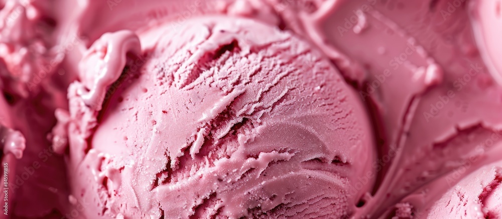 Close-Up Shot of Frozen Raspberry Flavored Gelato Showing Full Frame Detail and Pink Surface Texture of Ice Cream. Close-Up Shot of Frozen Raspberry Flavored Gelato Showing Full Frame Detail and Pink Surface Texture of Ice Cream.