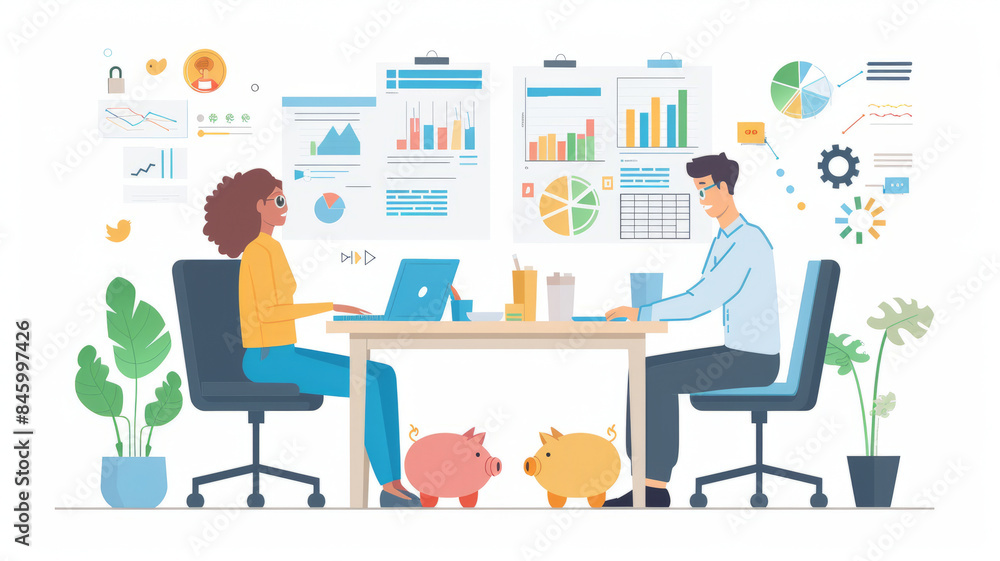 couple is actively engaged in planning their financial future together.generative ai couple is actively engaged in planning their financial future together.generative ai