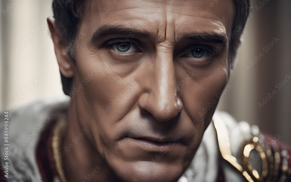 A roman emperor in the Senate, tension palpable under the dramatic ...