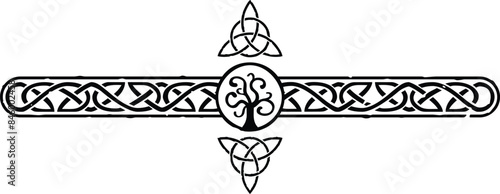 Celtic Knot Header Border - Triquetras and Tree