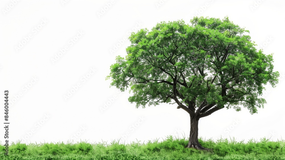 Lush green tree isolated on a plain white background Lush green tree isolated on a plain white background