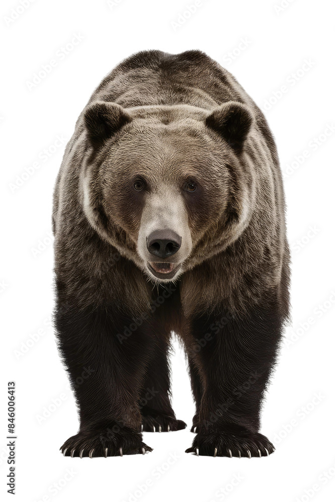 Fototapeta premium Isolated PNG Grizzly Bear Wildlife, GENERATIVE AI