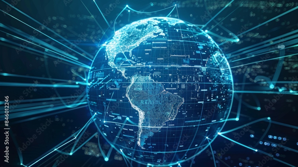 Digital representation of Earth with data networks Digital representation of Earth with data networks