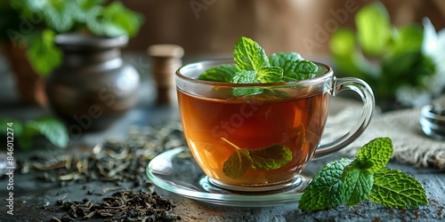 Refreshing Black Tea with Fresh Mint - Robust Black Tea Enhanced with Mint Leaves