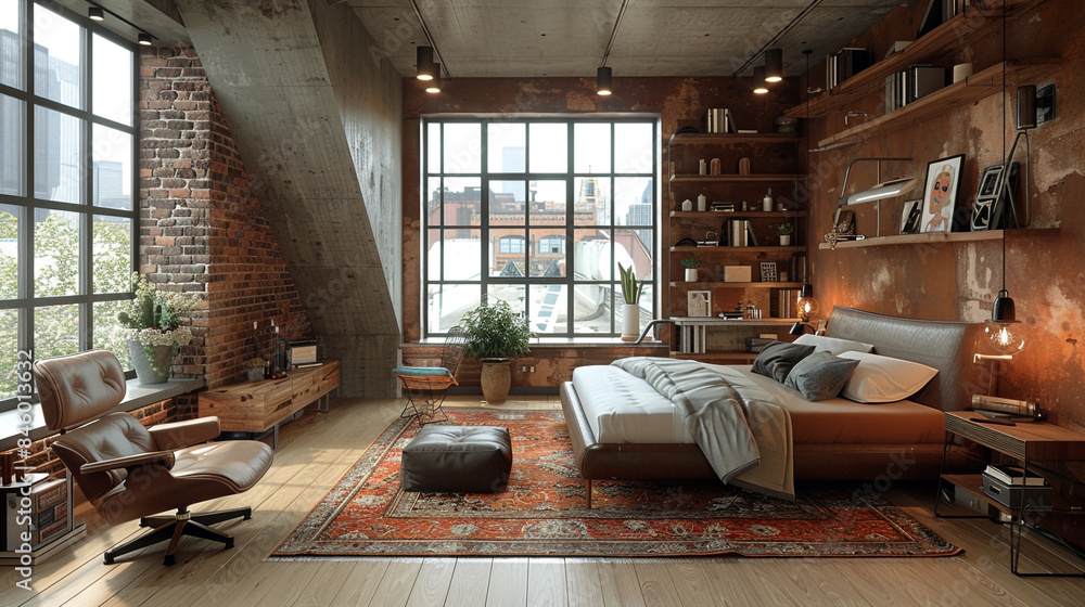 An Italian loft-inspired bedroom-1 An Italian loft-inspired bedroom-1
