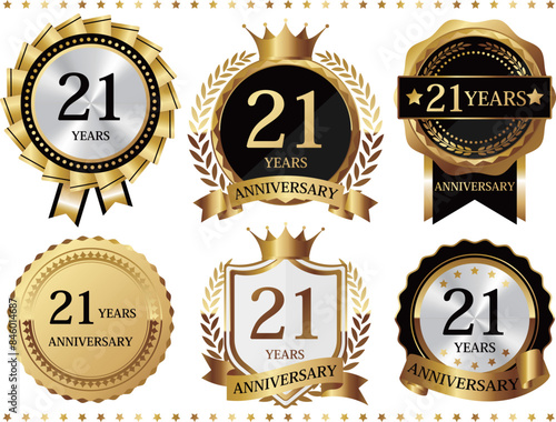 高級感のある21周年記念のエンブレムセット