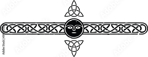 Celtic Knot Header Border - Triquetras and Tribal Head