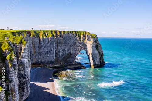 Obraz na płótnie Les Falaises d' Étretat en Normandie w salonie