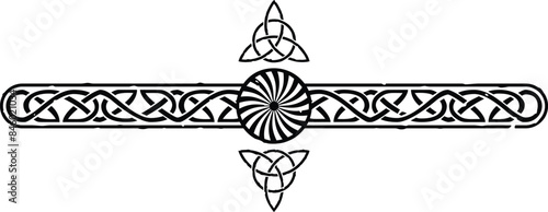 Celtic Knot Header Border - Triquetras and Viking Shield Spiral