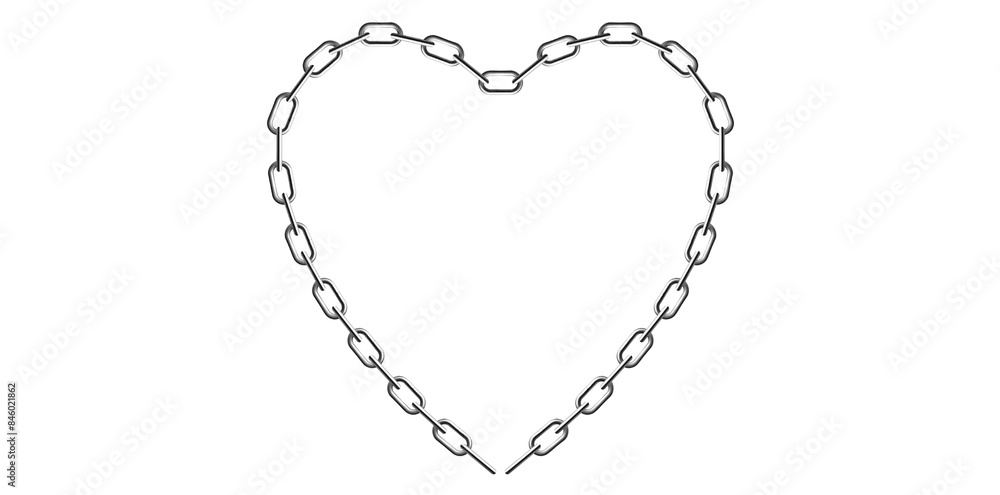 Realistic Metal Chain Shape Of Heart Symbol Vector Illustration.
Realistic Metal Chain Shape Of Heart Symbol Vector Illustration.
