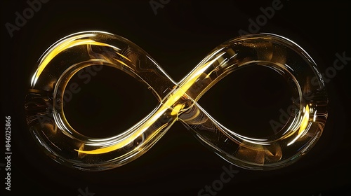 Obraz na płótnie Glass Infinity symbol with neon gold in loop animation with alpha channel w salonie