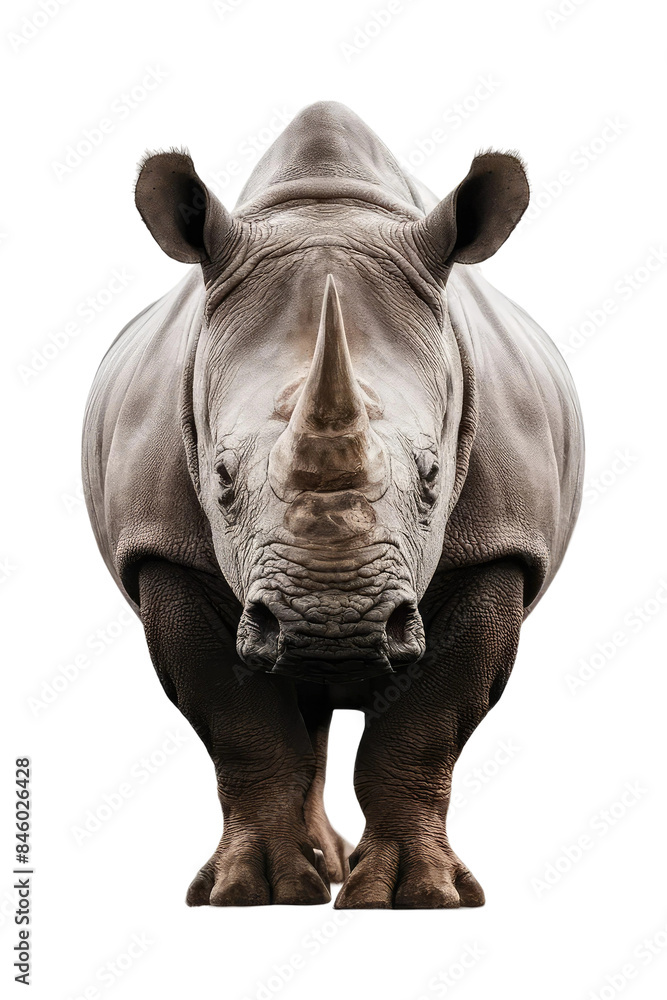 Obraz premium Isolated PNG Rhinoceros Wildlife, GENERATIVE AI