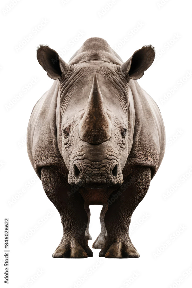 Naklejka premium Isolated PNG Rhinoceros Wildlife, GENERATIVE AI