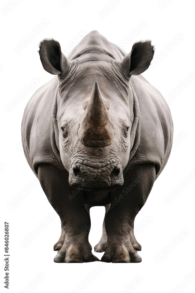 Fototapeta premium Isolated PNG Rhinoceros Wildlife, GENERATIVE AI
