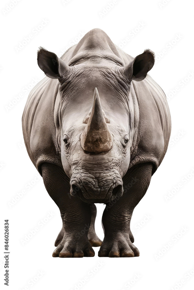 Obraz premium Isolated PNG Rhinoceros Wildlife, GENERATIVE AI