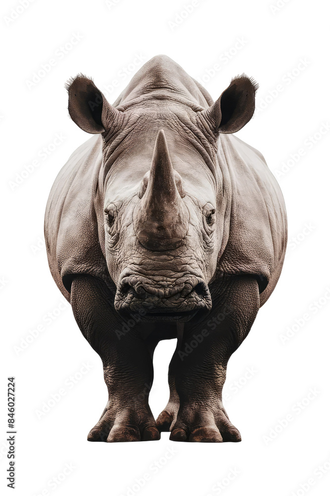 Obraz premium Isolated PNG Rhinoceros Wildlife, GENERATIVE AI