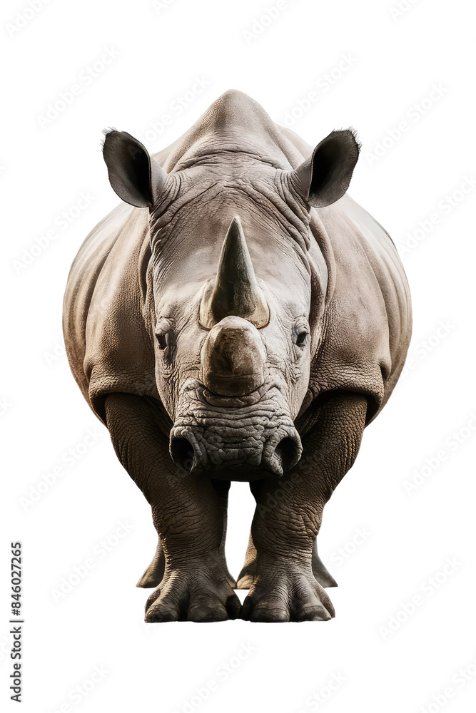 Fototapeta premium Isolated PNG Rhinoceros Wildlife, GENERATIVE AI