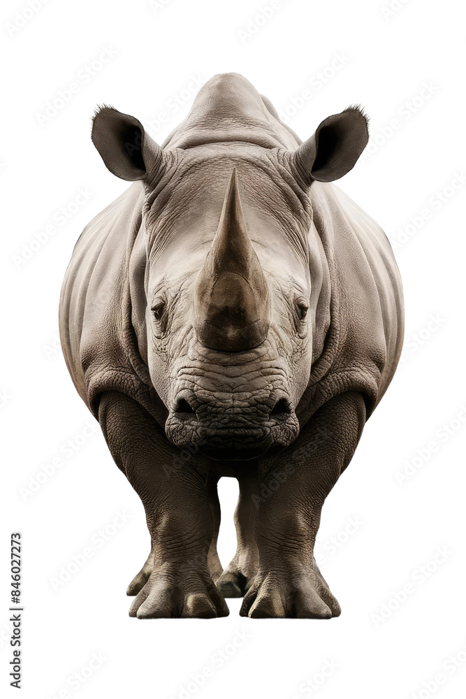 Obraz premium Isolated PNG Rhinoceros Wildlife, GENERATIVE AI