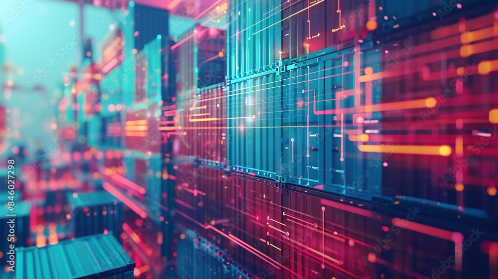 Fototapeta premium Kubernetes Clusters and AI: Container Orchestration Platforms in Data Centers