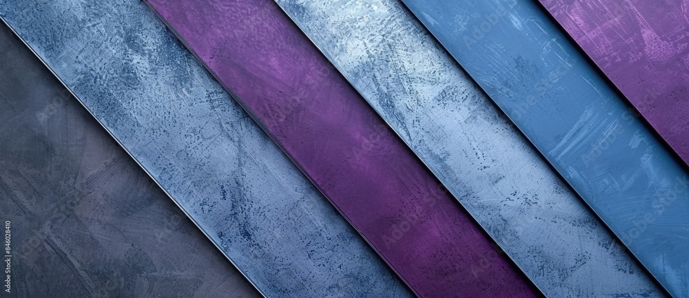 Vibrant diagonal stripes in blue, purple, and gray with grunge texture. Perfect for banners, posters, websites, and more