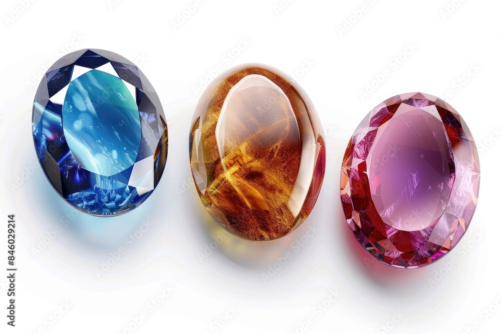 colorful rounded gemstone isolated on white background colorful rounded gemstone isolated on white background