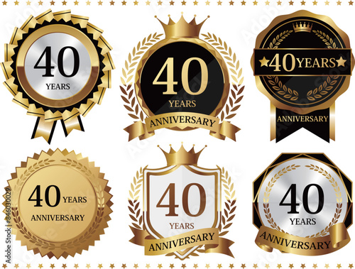 高級感のある40周年記念のエンブレムセット