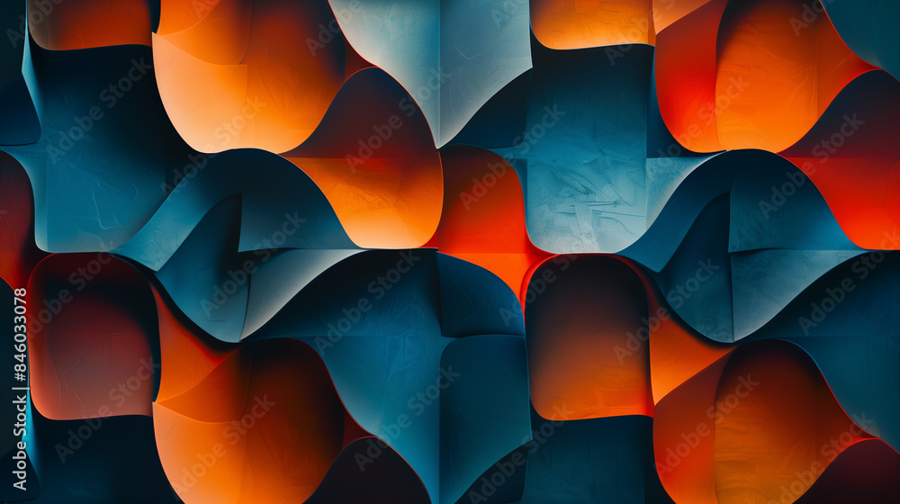 Obraz premium Abstract geometric background of the same shapes that are at different depths and create the illusion of volume