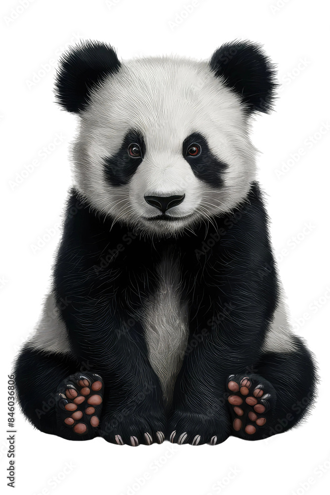 Fototapeta premium Isolated PNG Panda Wildlife, GENERATIVE AI